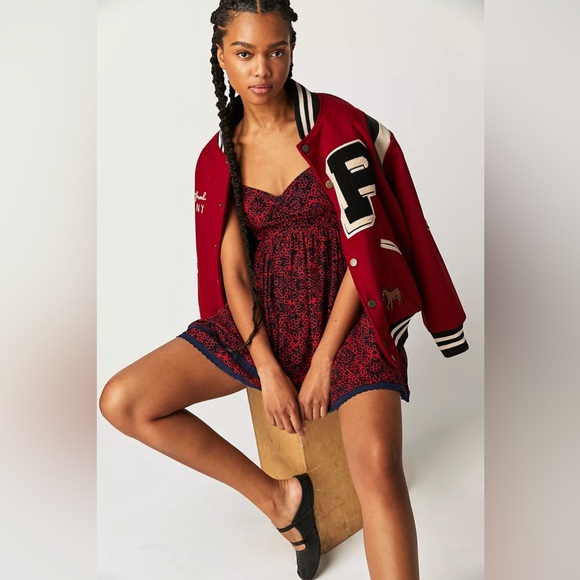 🌻🆕FREE PEOPLE Tabitha Mini Dress-Black Combo - Picture 2 of 16